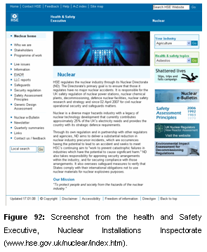 Fig 92:Screenshot from the health and Safety Executive, Nuclear Installations Inspectorate